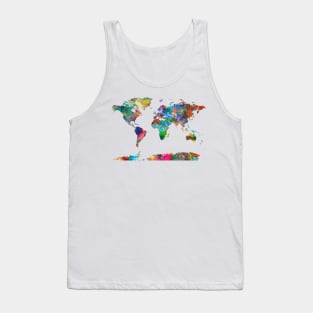 world map watercolor Tank Top